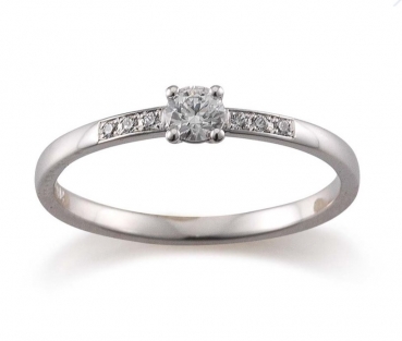 Gerstner Verlobungsring 585 Weissgold mit 0,18 ct Brillanten